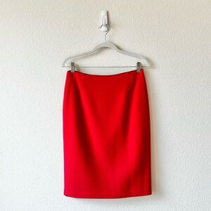 Lafayette 148 Wool Pencil Skirt in Red Size 4